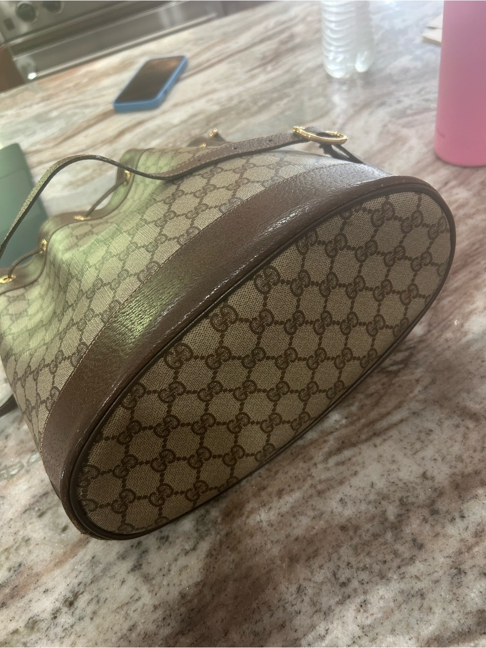Authentic Gucci brown monogram coated canvas bucket bag - Picture 15 of 15